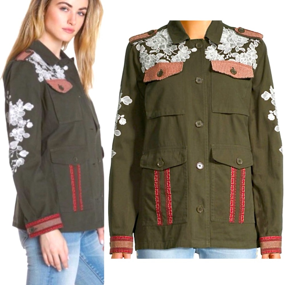 DRIFTWOOD Venice Military Embroidered Utility Jacket.